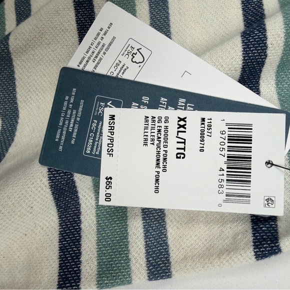 Hurley Blue and White Striped Hoodie Men’s XXL NWT! - Picture 8 of 9